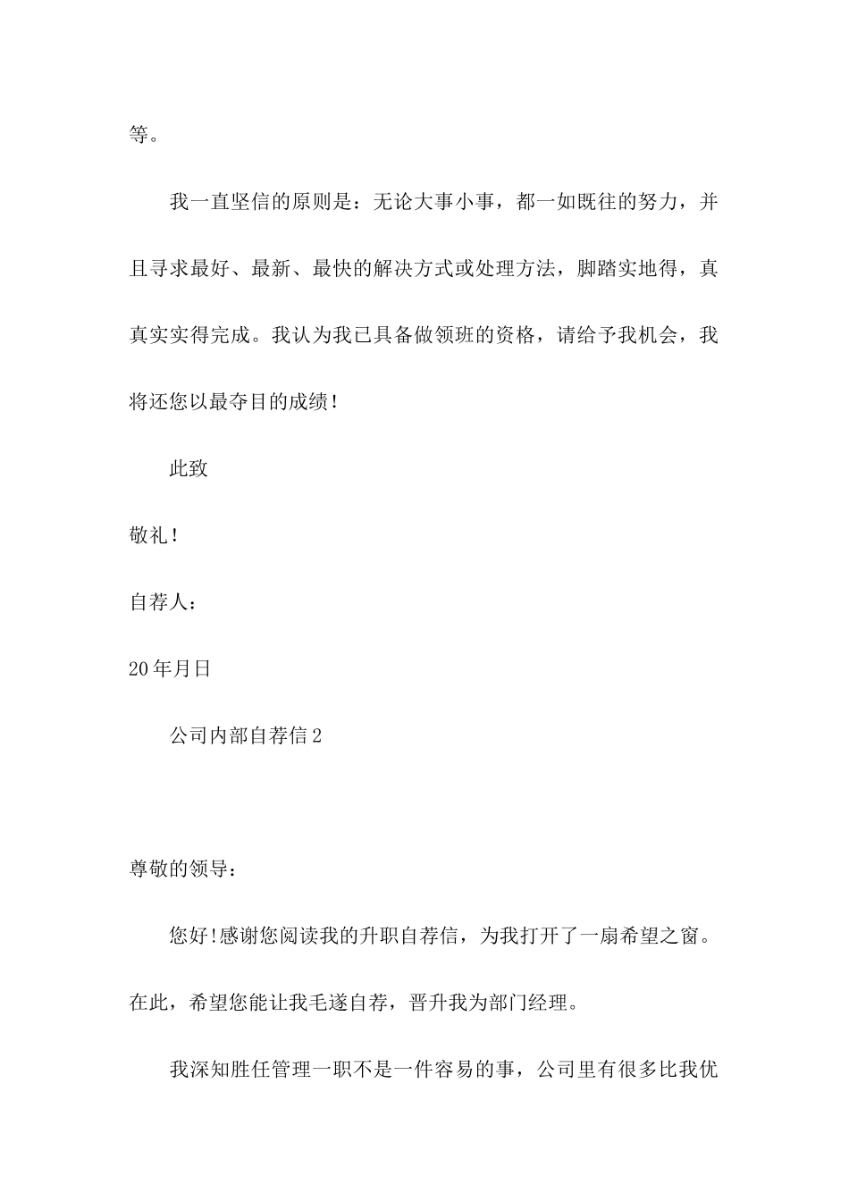公司内部自荐信_第2页