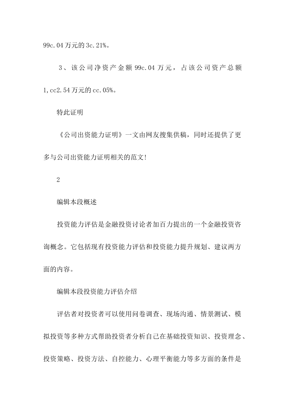 公司出资能力证明_第2页