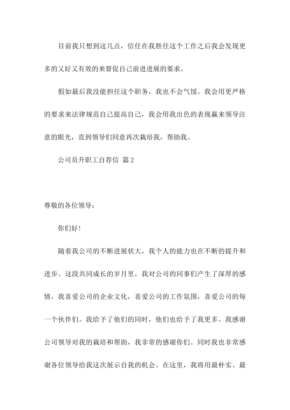 公司员升职工自荐信六篇_第3页