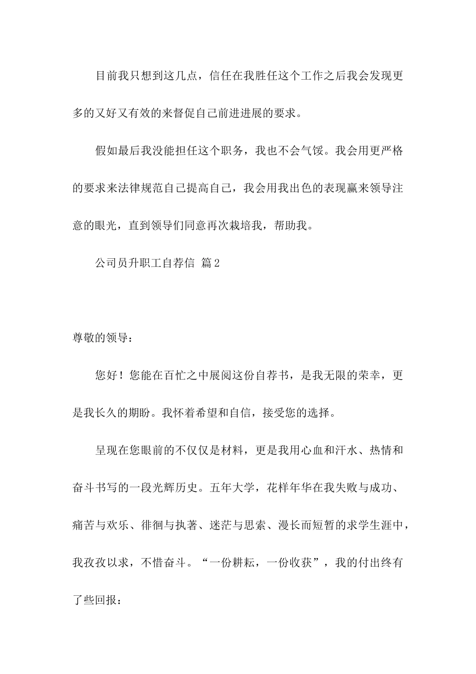 公司员升职工自荐信汇编五篇_第3页