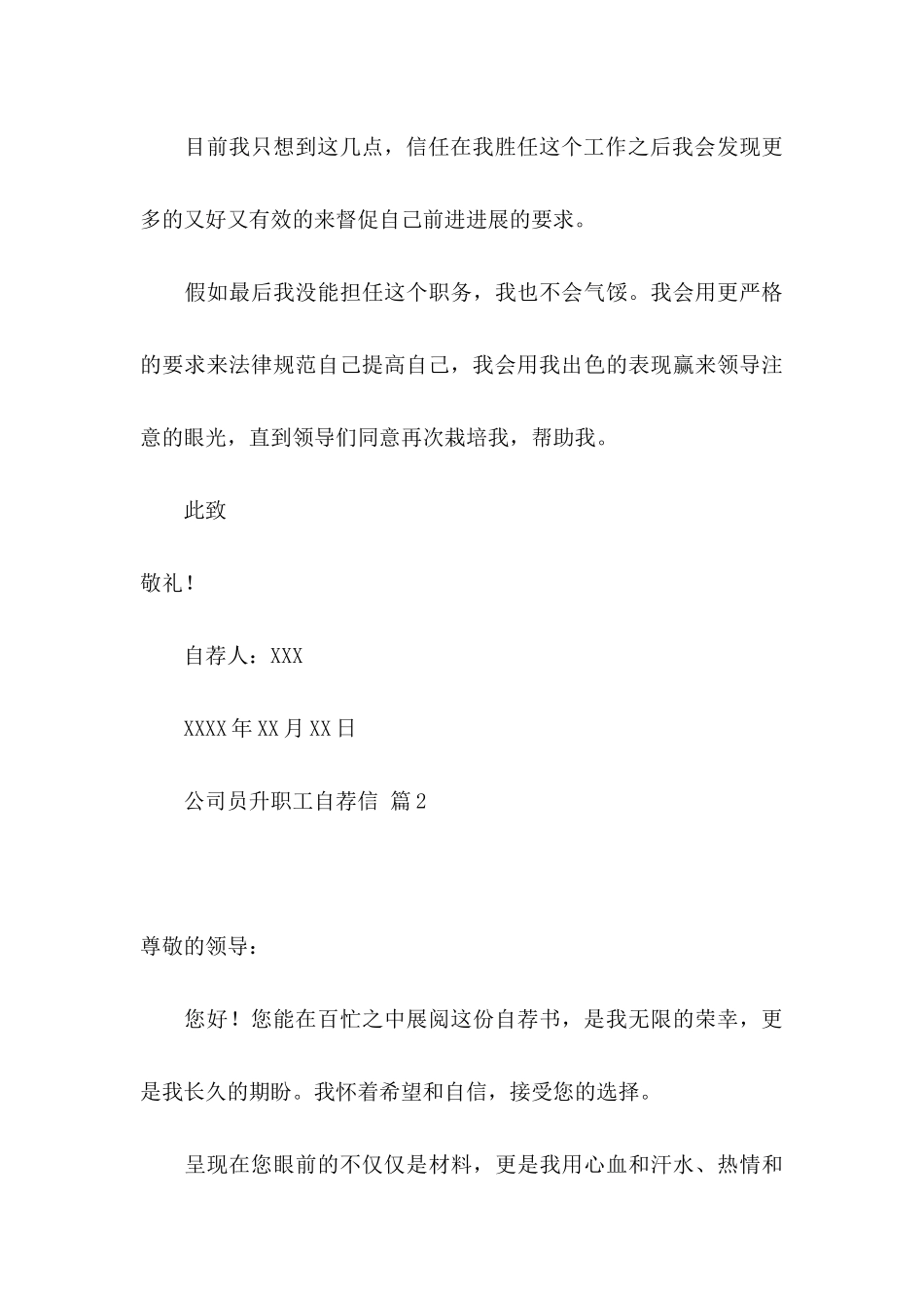 公司员升职工自荐信汇编六篇_第3页