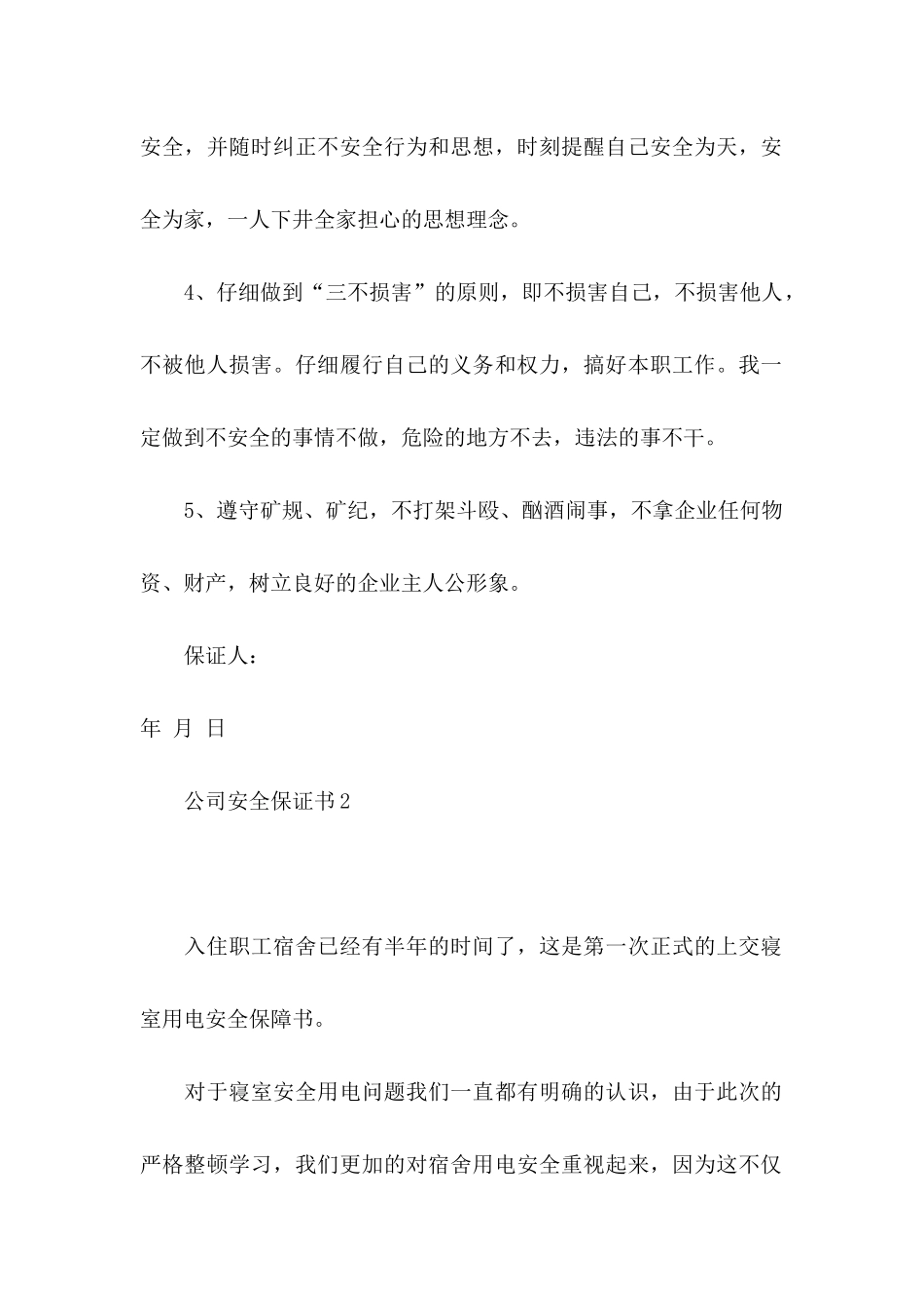 公司安全保证书_第2页