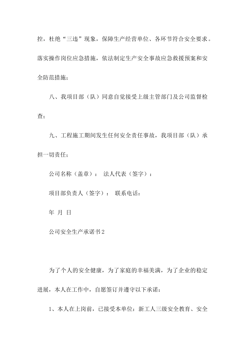 公司安全生产承诺书_第3页