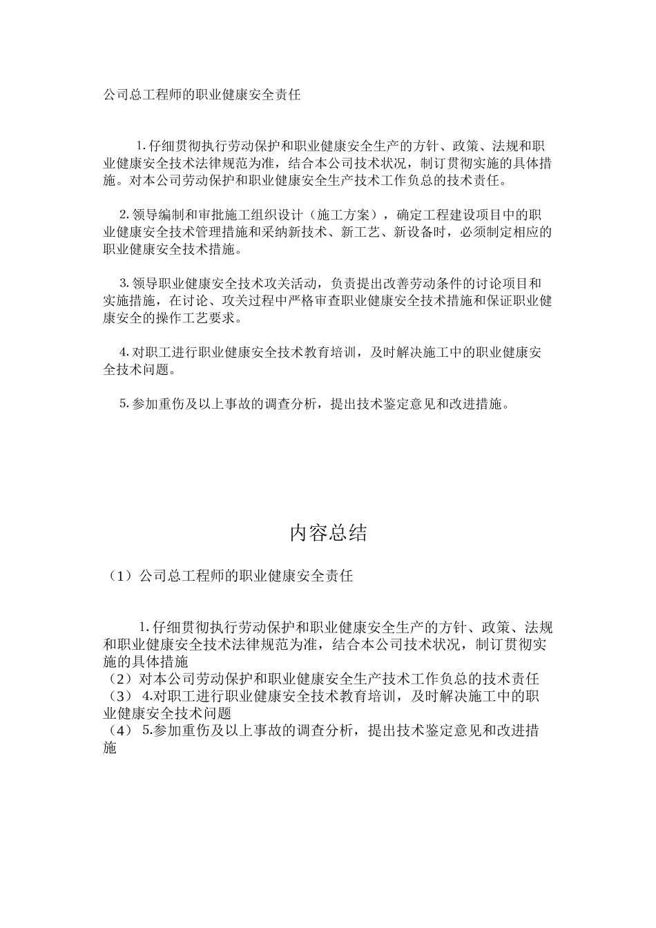 公司总工程师的职业健康安全责任_第1页