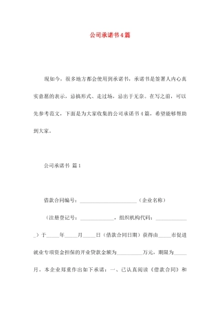 公司承诺书4篇 