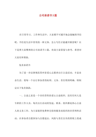 公司承诺书3篇（二）