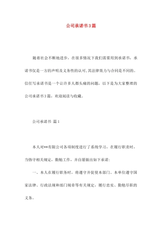公司承诺书3篇 (3)