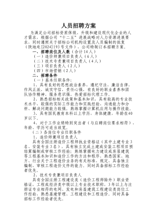 公司招聘方案