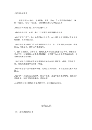 公司消防队职责