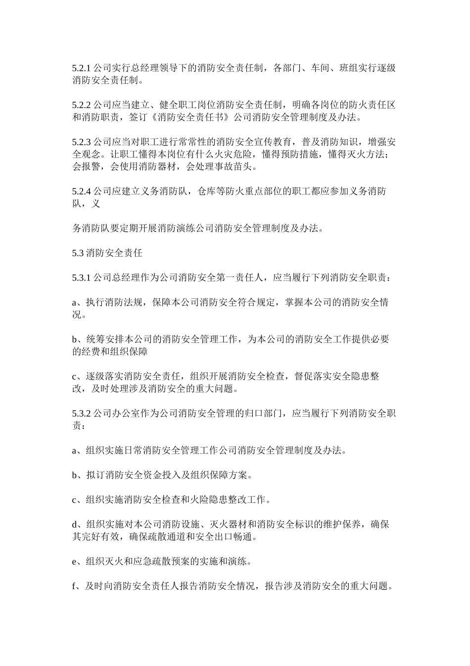 公司消防安全管理制度及办法_第2页