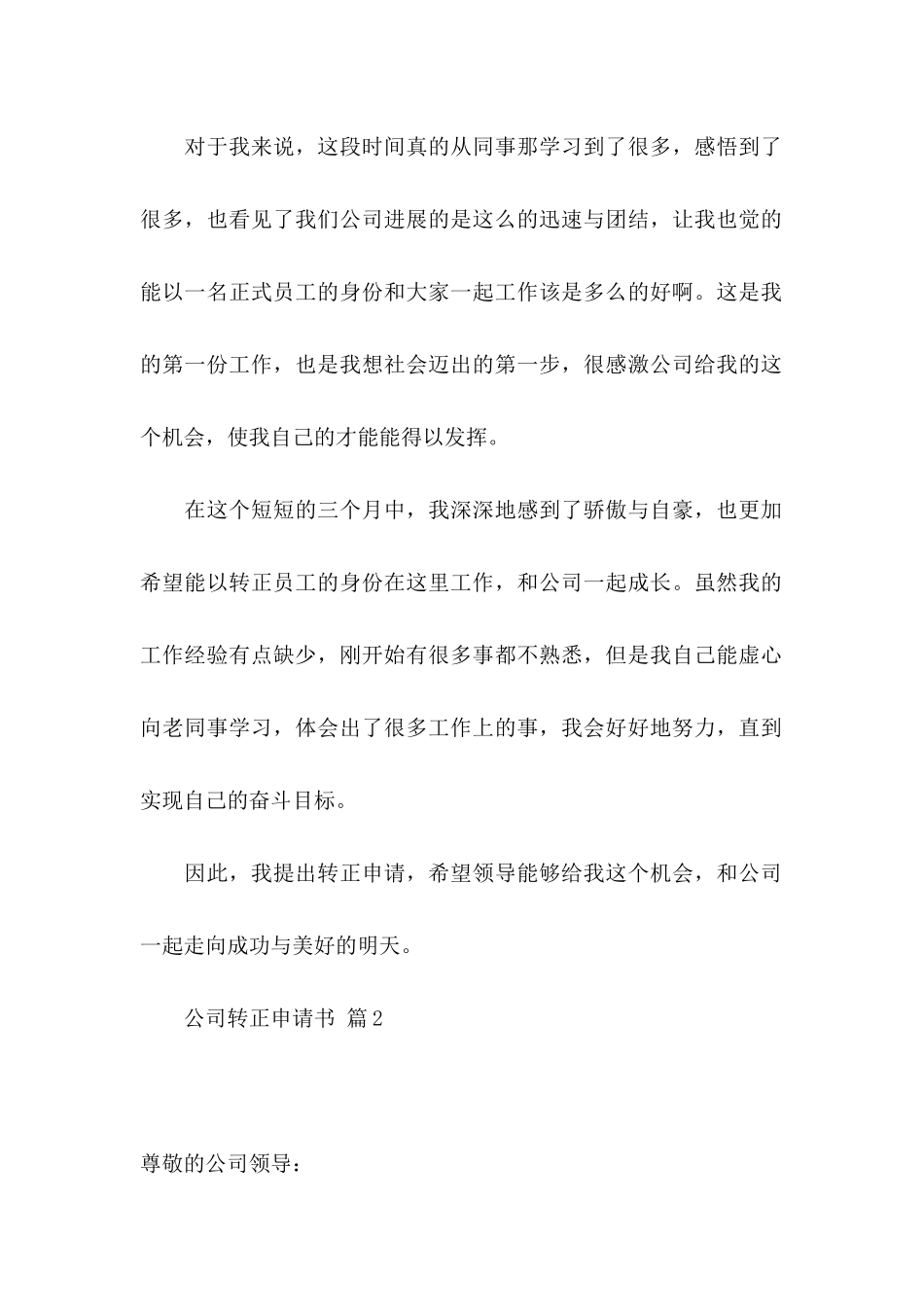 公司转正申请书范文锦集7篇_第2页