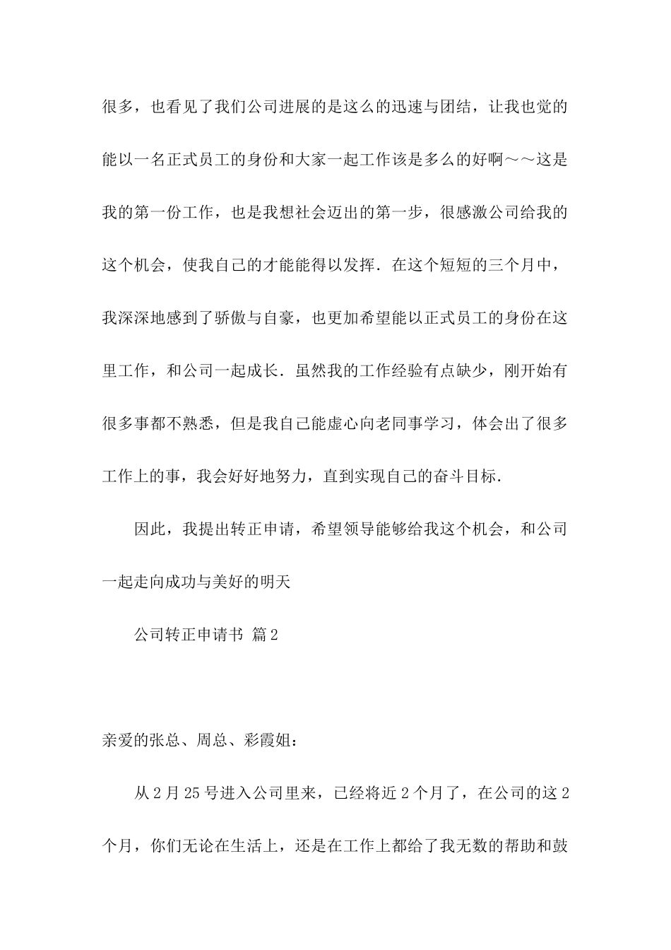公司转正申请书范文集锦十篇_第2页