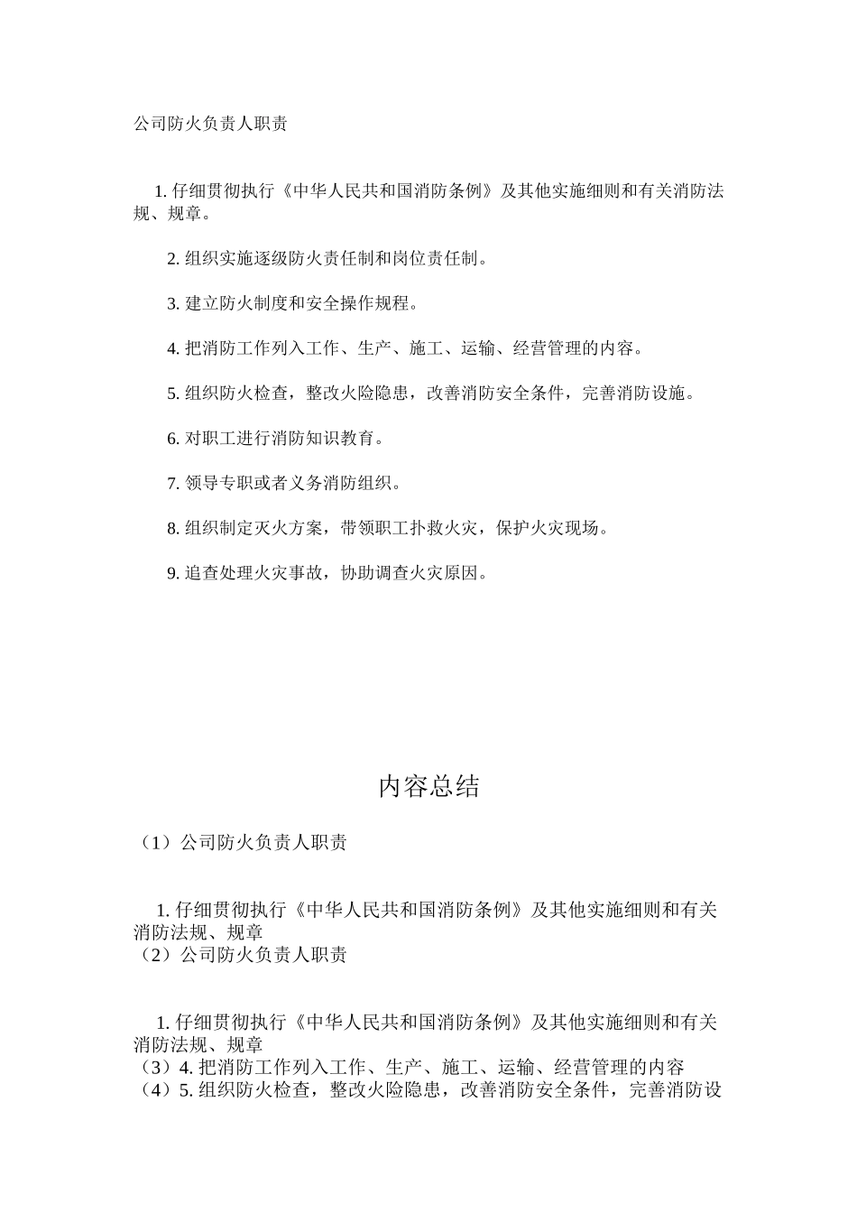 公司防火负责人职责_第1页