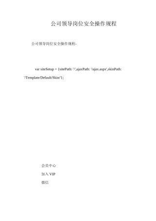 公司领导岗位安全操作规程