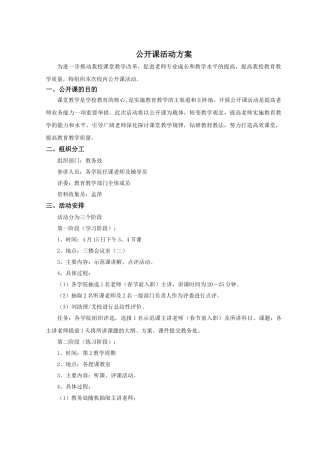 公开课活动方案
