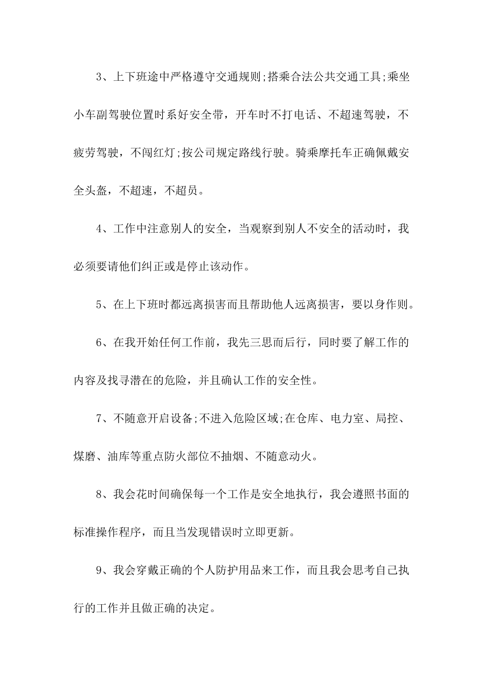 关于个人安全承诺书模板5篇_第2页