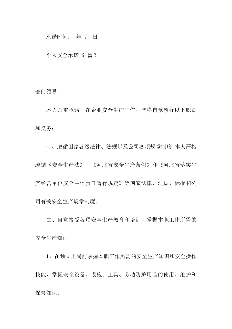 关于个人安全承诺书模板集锦六篇_第3页