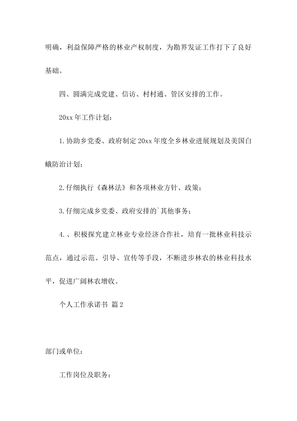 关于个人工作承诺书模板汇总五篇_第3页