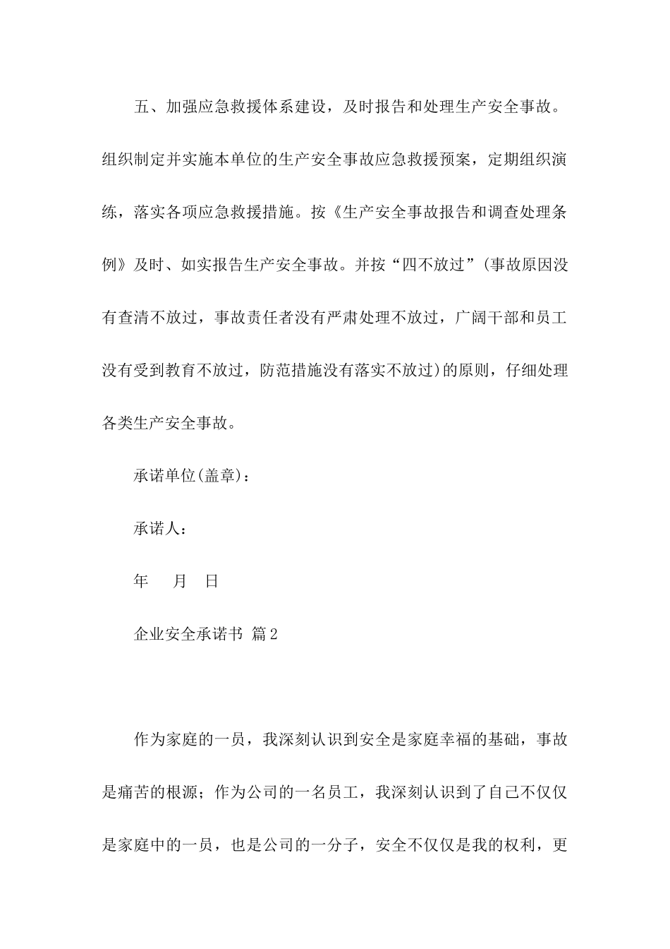关于企业安全承诺书模板合集6篇_第3页