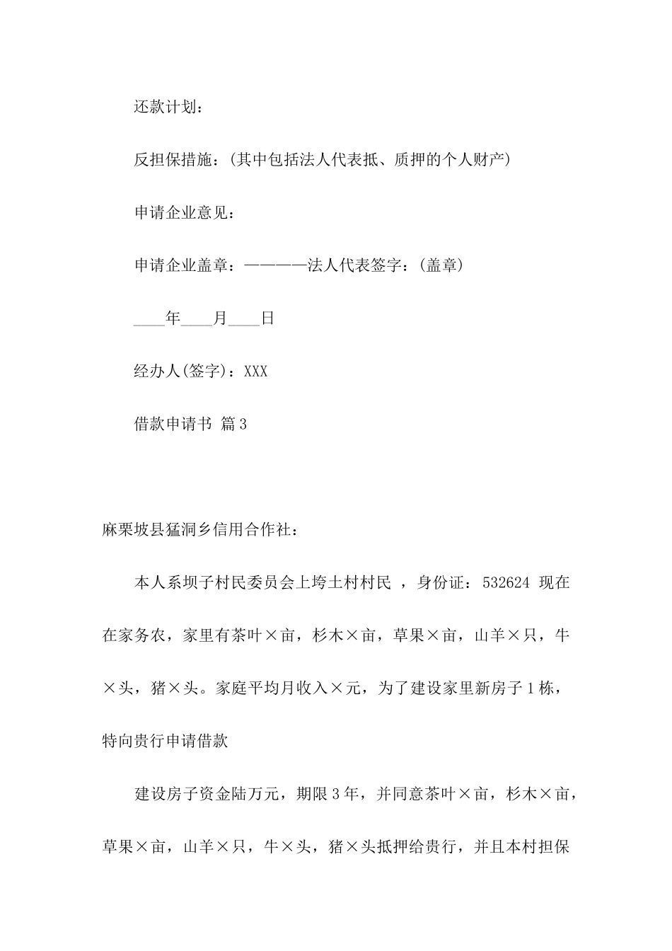 关于借款申请书汇编九篇_第3页