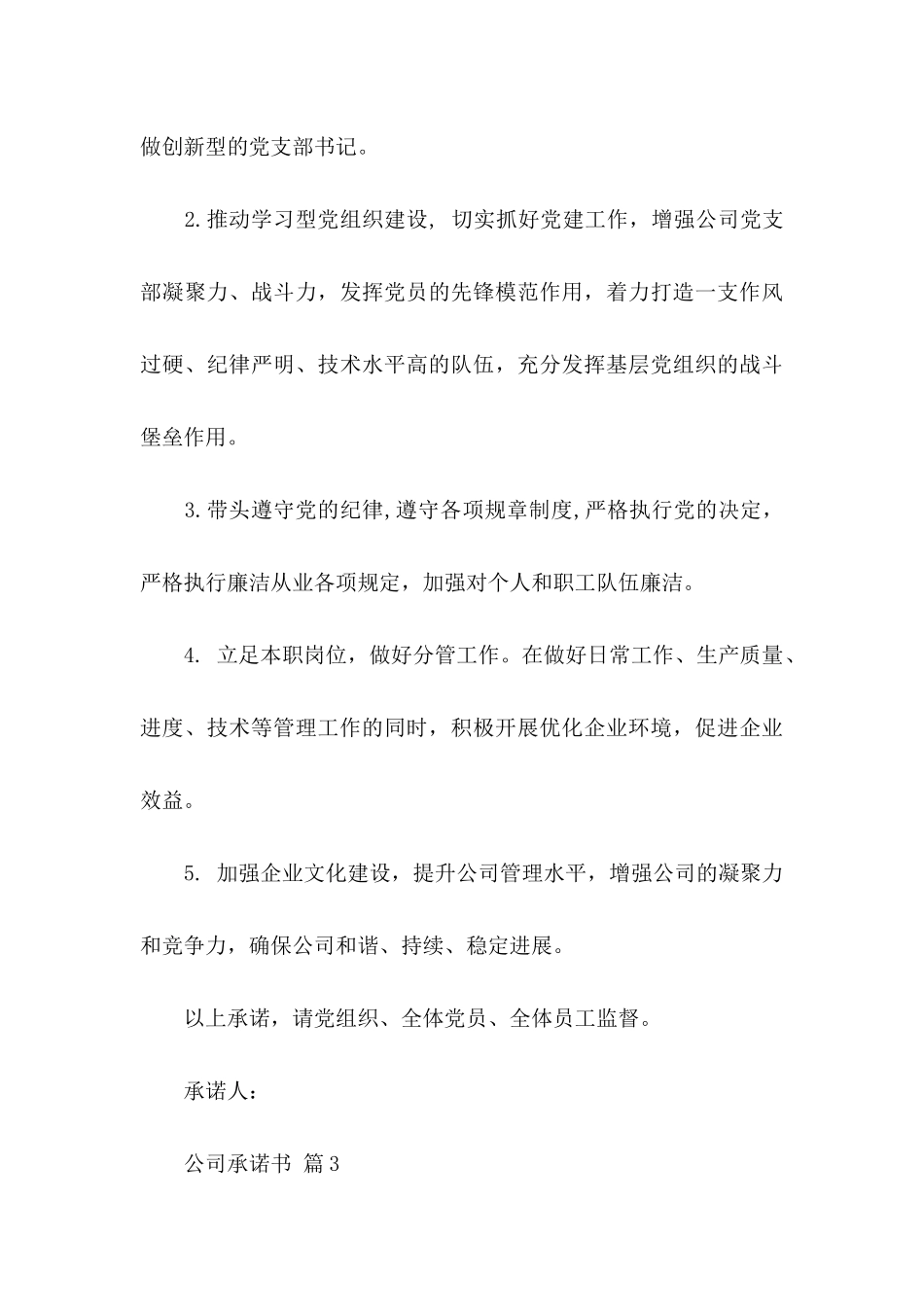关于公司承诺书范文10篇_第3页