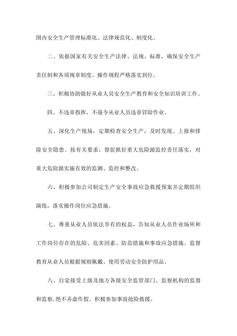 关于安全承诺书模板汇编七篇_第2页
