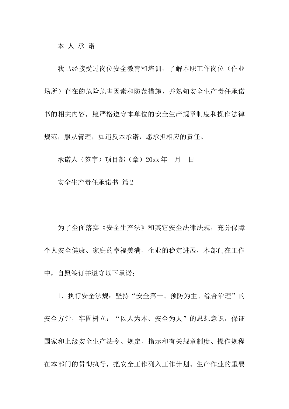 关于安全生产责任承诺书模板5篇_第3页