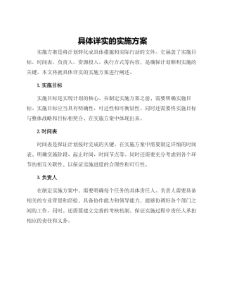 具体详实的实施方案
