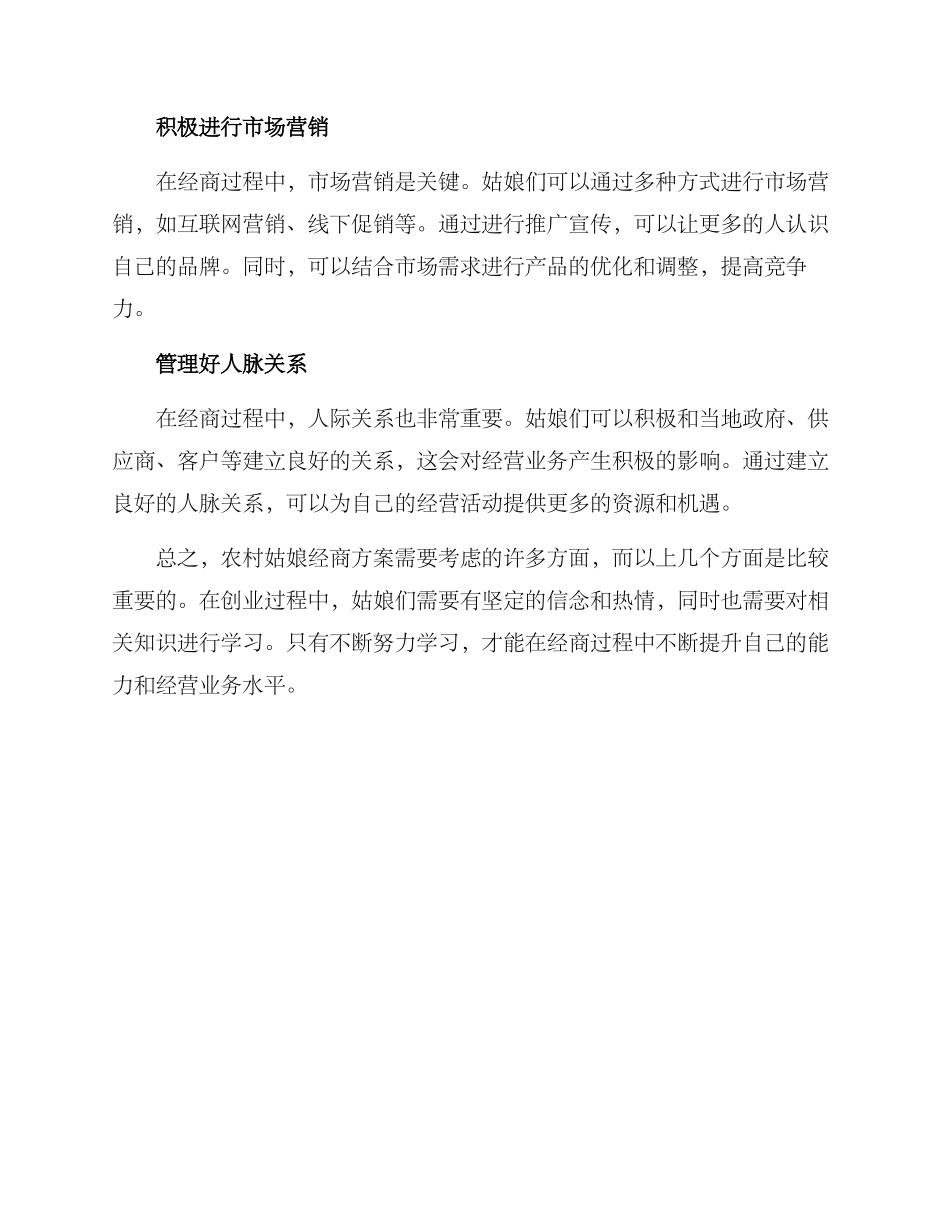 农村姑娘经商方案_第2页