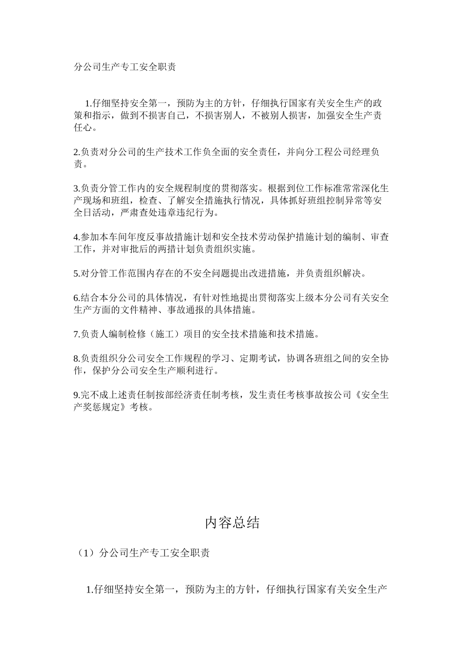 分公司生产专工安全职责_第1页