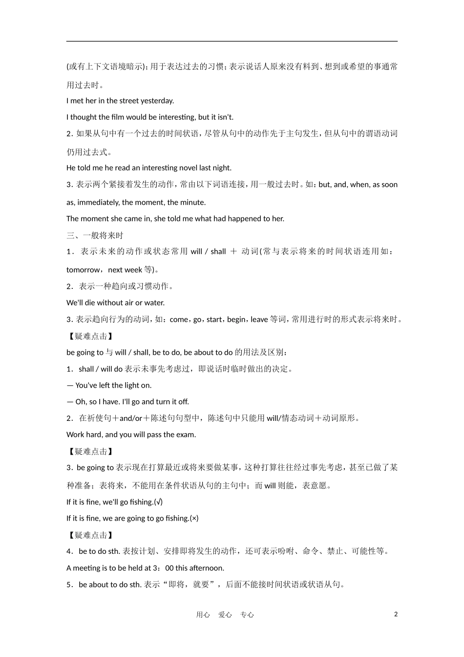 《夺冠之路》江苏省2012高考英语一轮复习 语法部分 第5讲 动词时态和语态精品学案 牛津译林版_第2页