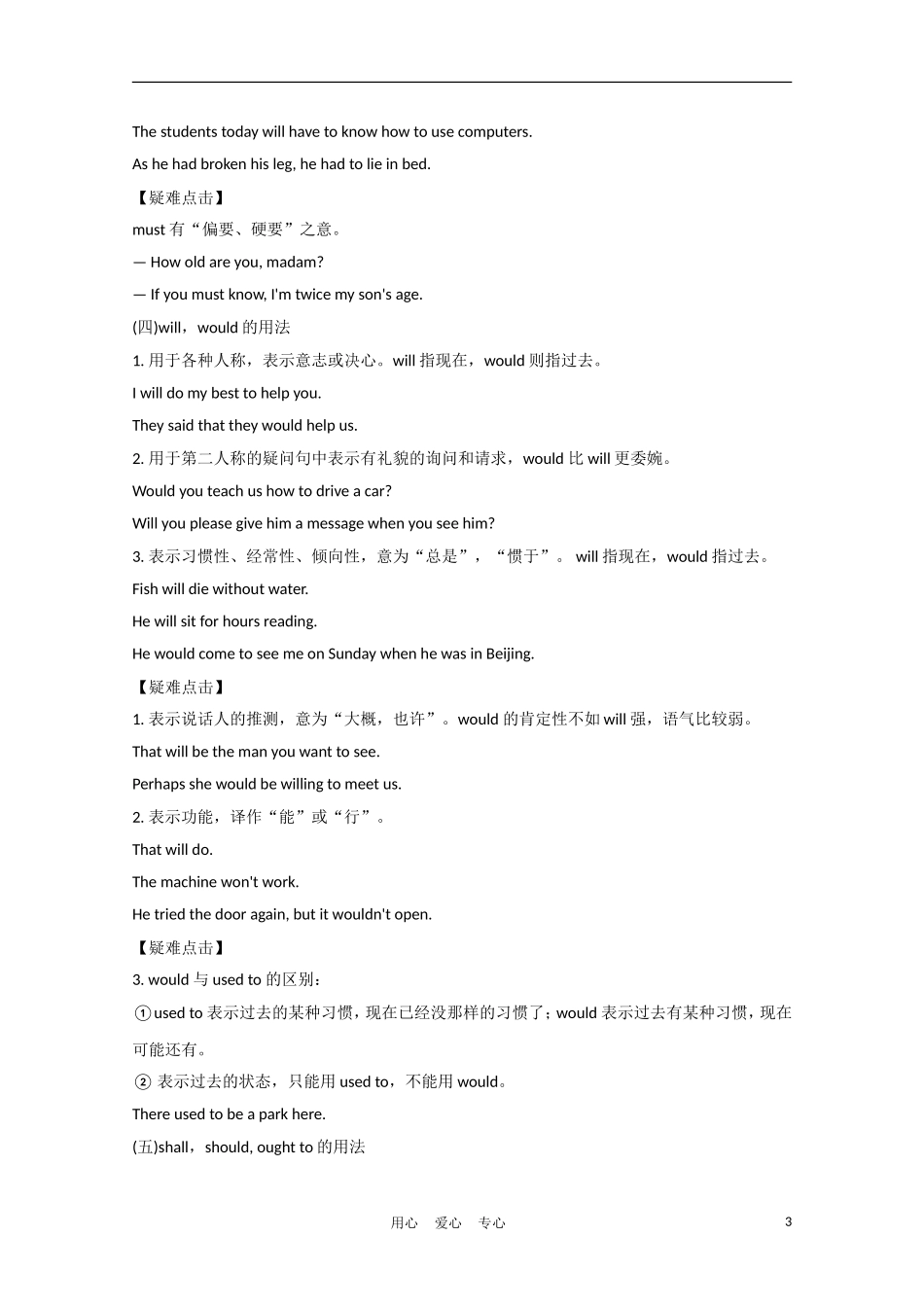 《夺冠之路》江苏省2012高考英语一轮复习 语法部分 第6讲 情态动词和虚拟语气精品学案 牛津译林版_第3页