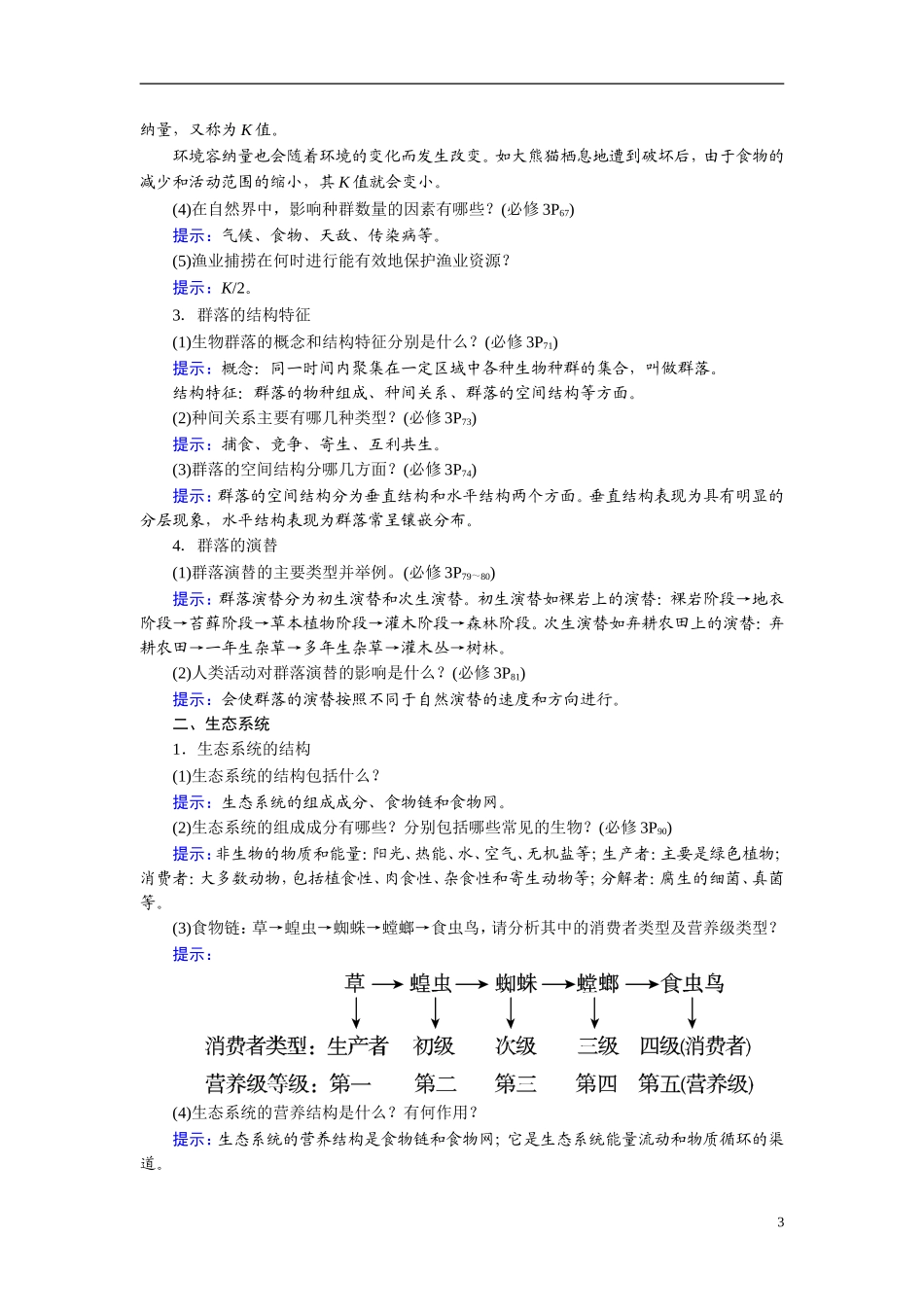 【360°导学】2014高考生物 考前回归教材（基础图例+关键语句+核心考点）第十部分 生物与环境_第3页