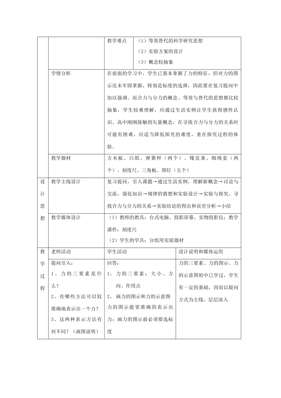 《力的等效与替代》教案 （1）_第2页