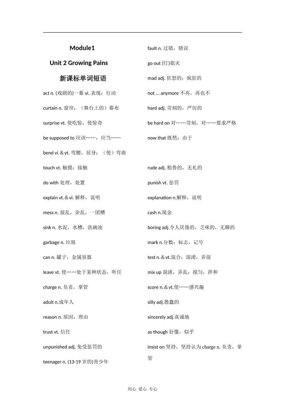 【2010高考英语一轮复习教案】牛津译林版必修一 Unit 2 Growing Pains_第1页