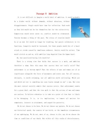 【全程复习方略】2014版高考英语 Passage 8 Ambition双语美文集锦素材
