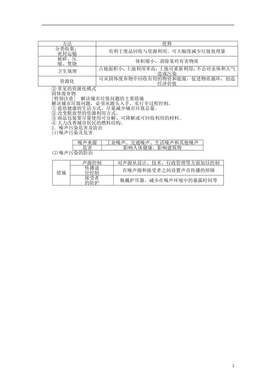 【全程复习方略】2015届高考地理一轮总复习 第四十七讲 环境污染的防治及环境治理教案 湘教版_第2页