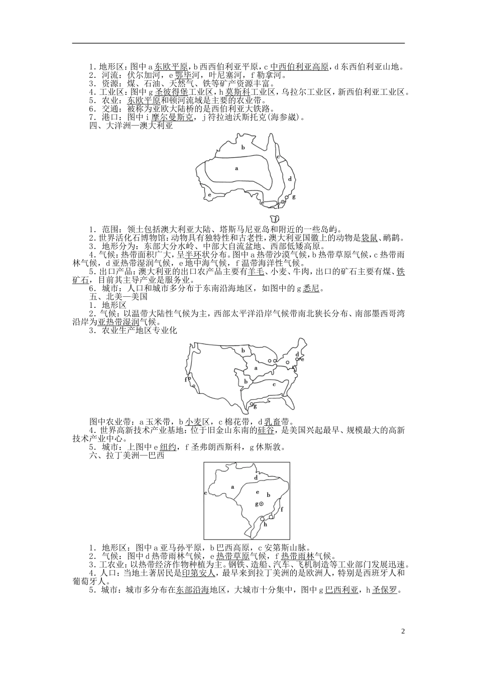 【全程复习方略】2015届高考地理一轮总复习 区域地理 第三十六讲 世界主要国家教案 湘教版_第2页