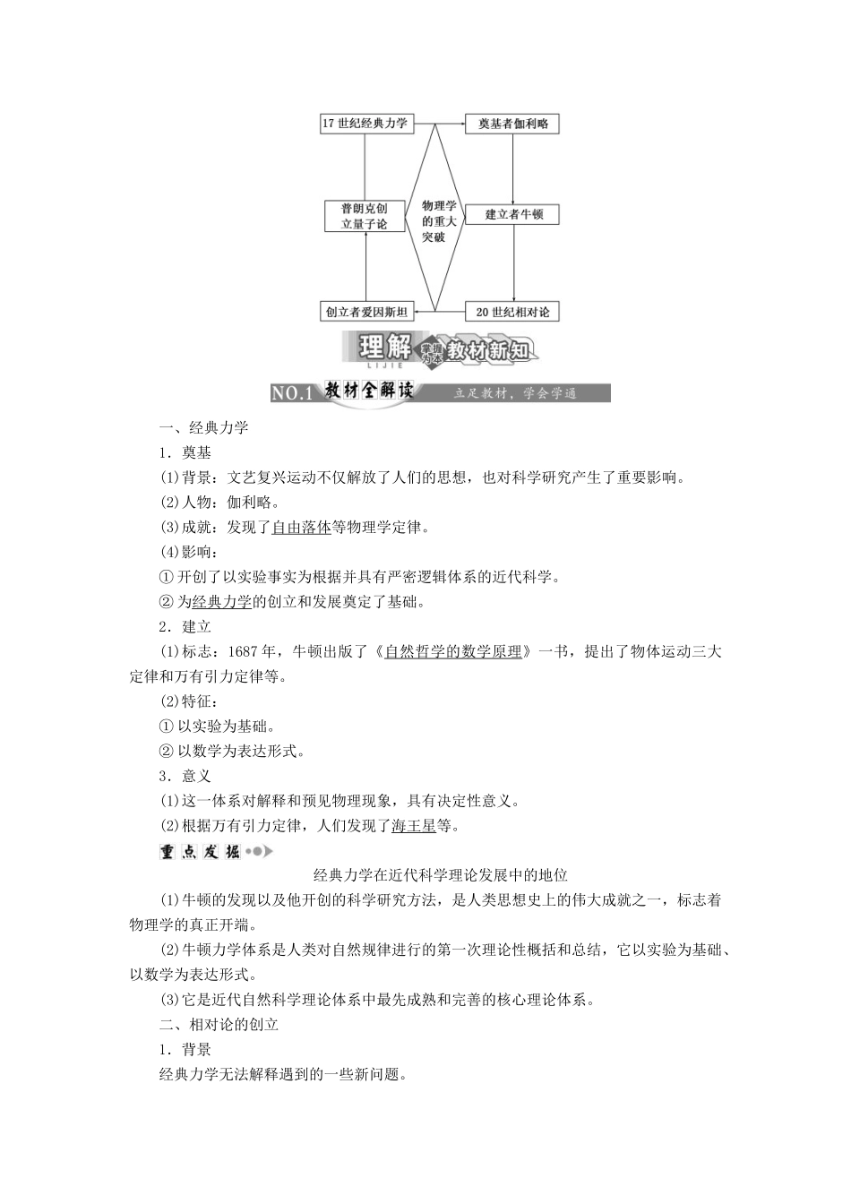 【三维设计】2013-2014高中历史 第一部分 第四单元 近代以来世界的科学发展历程同步导学 新人教版必修3（含解析）_第2页