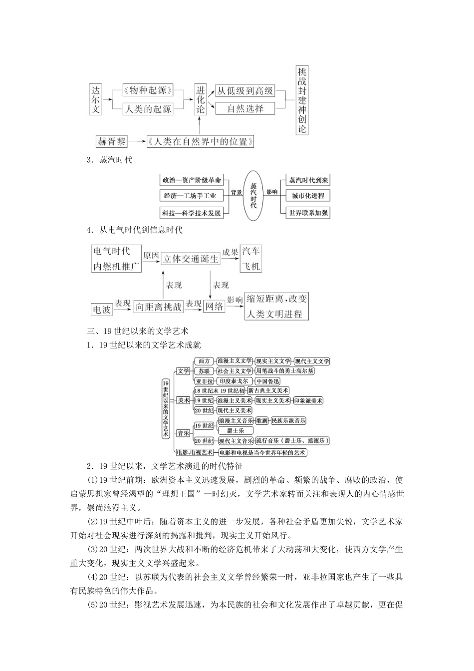 【三维设计】2013-2014高中历史 第一部分 专题五 近代以来中外科学技术与文化同步导学 新人教版必修3（含解析）_第3页