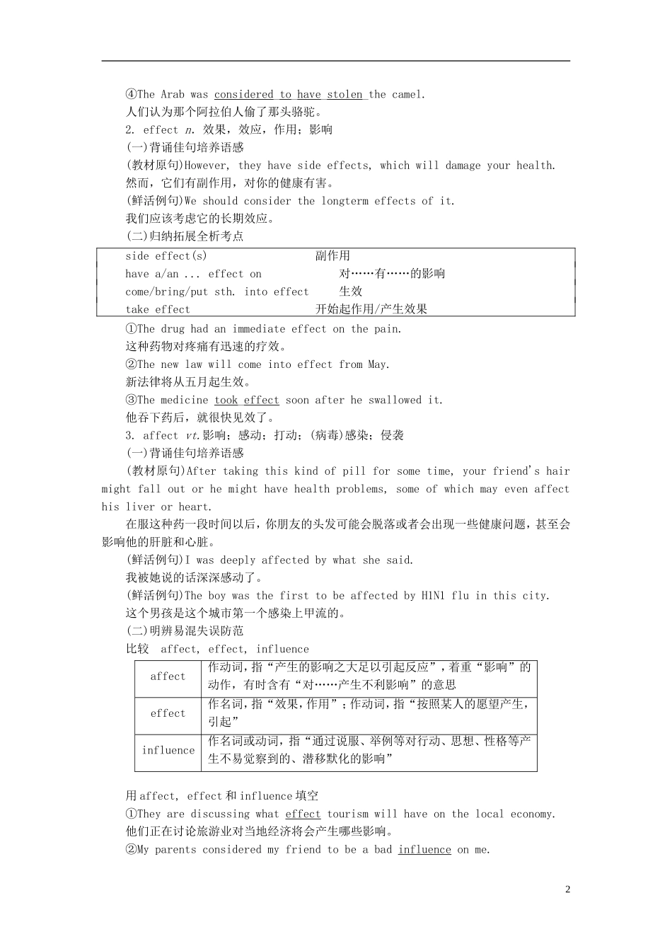 【三维设计】2013-2014学年高中英语 （记忆掌握+理解拓展+应用落实）SectionⅢ Word power Grammar and usage & Task教学案 译林牛津版必修1_第2页
