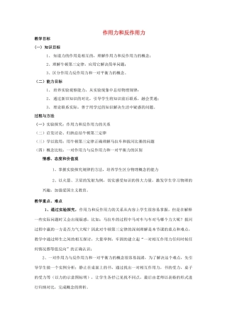 《作用力与反作用力》教案 （2）