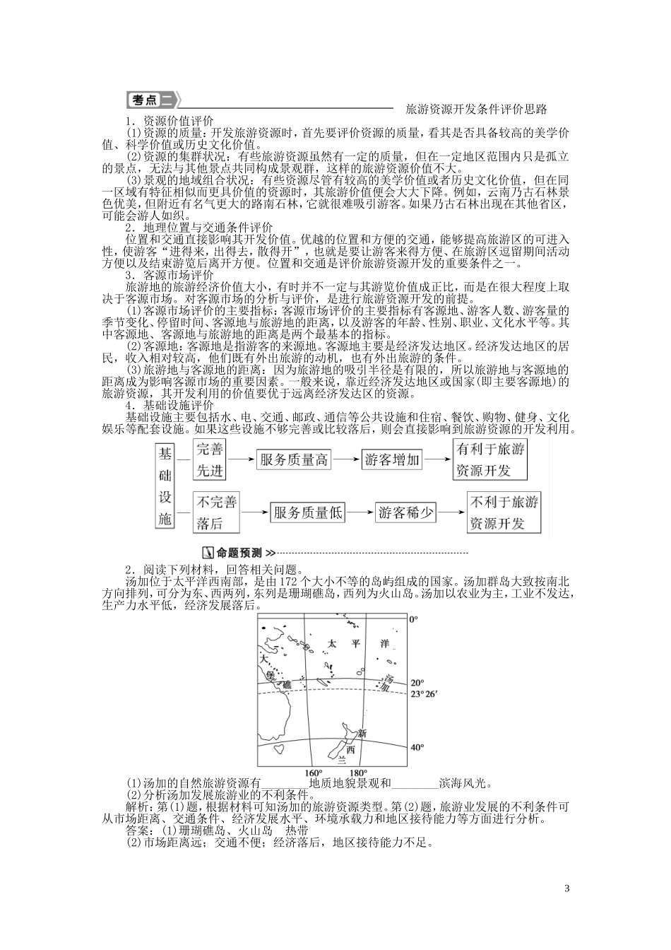 【优化方案】2015届高考地理新一轮复习 第十九章 第42讲 旅游资源的综合评价教案_第3页