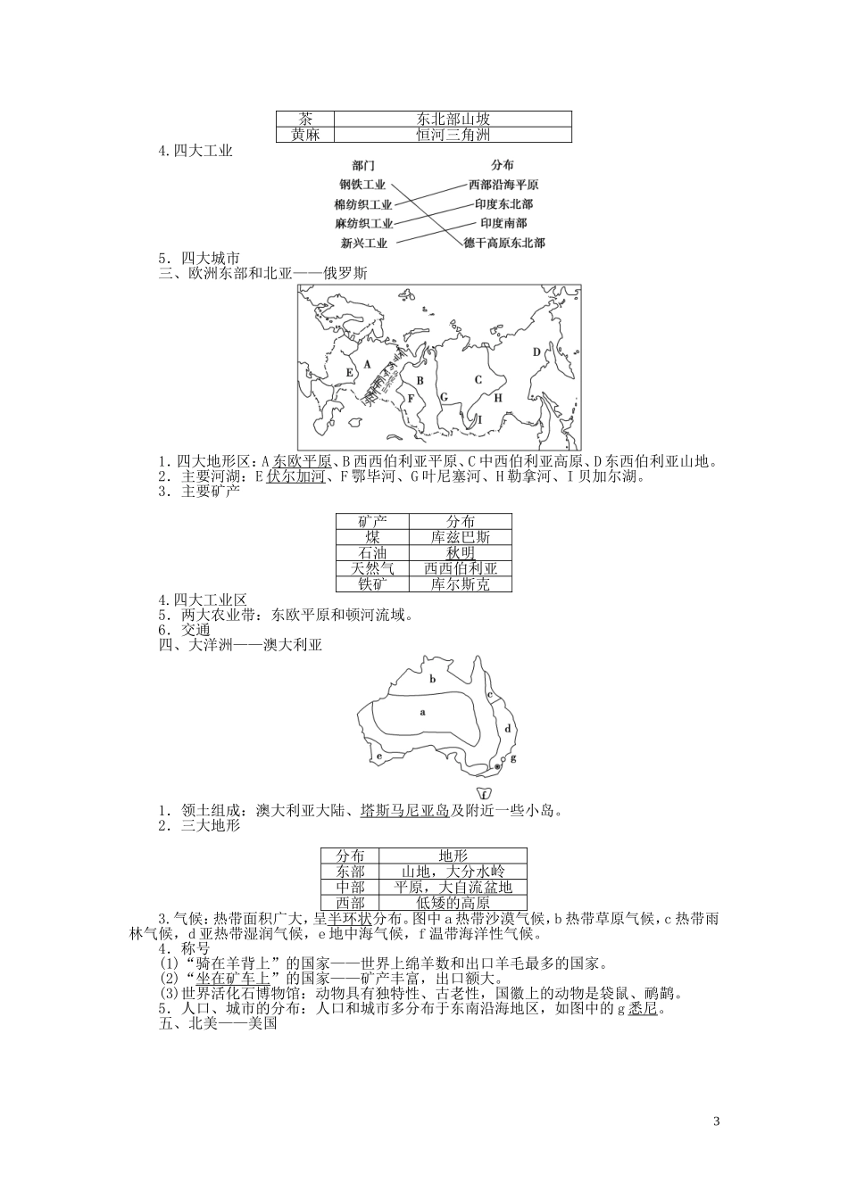 【优化方案】2015届高考地理新一轮复习 第十七章 第37讲 世界主要的国家教案_第3页
