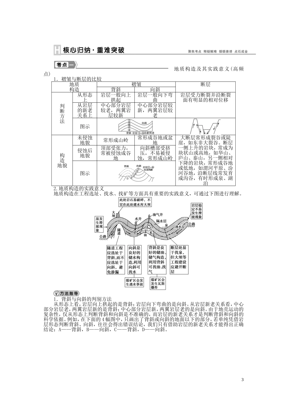 【优化方案】2015届高考地理新一轮复习 第四章 第12讲 山地的形成和河流地貌的发育教案_第3页