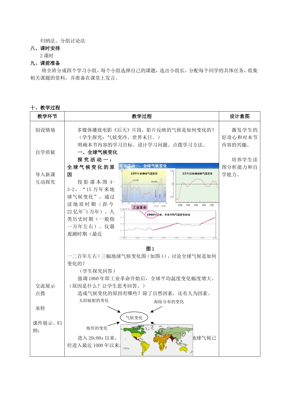 【2009年初高中地理优秀教学设计】《全球气候变化及其对人类的影响》_第2页