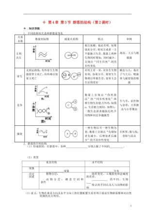 【创新方案】2013-2014学年高中生物 （预习设计+课堂精炼）第4章 第3节 群落的结构（第2课时）名师课堂导学设计 新人教版必修2