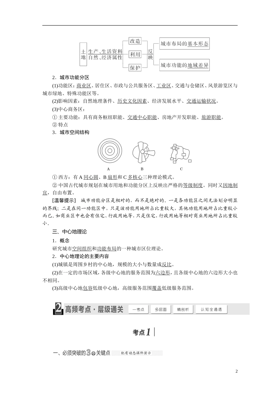 【三维设计】2015届高考地理总复习讲义 第六章 城市与环境 湘教版_第2页