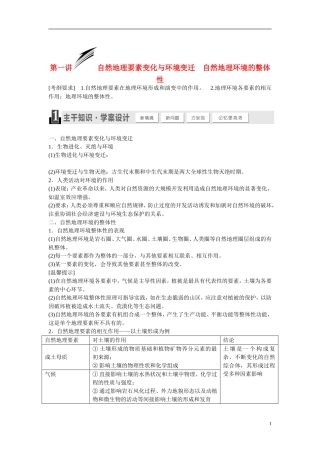 【三维设计】2015届高考地理总复习讲义 第三章 自然地理环境的整体性与差异性 湘教版