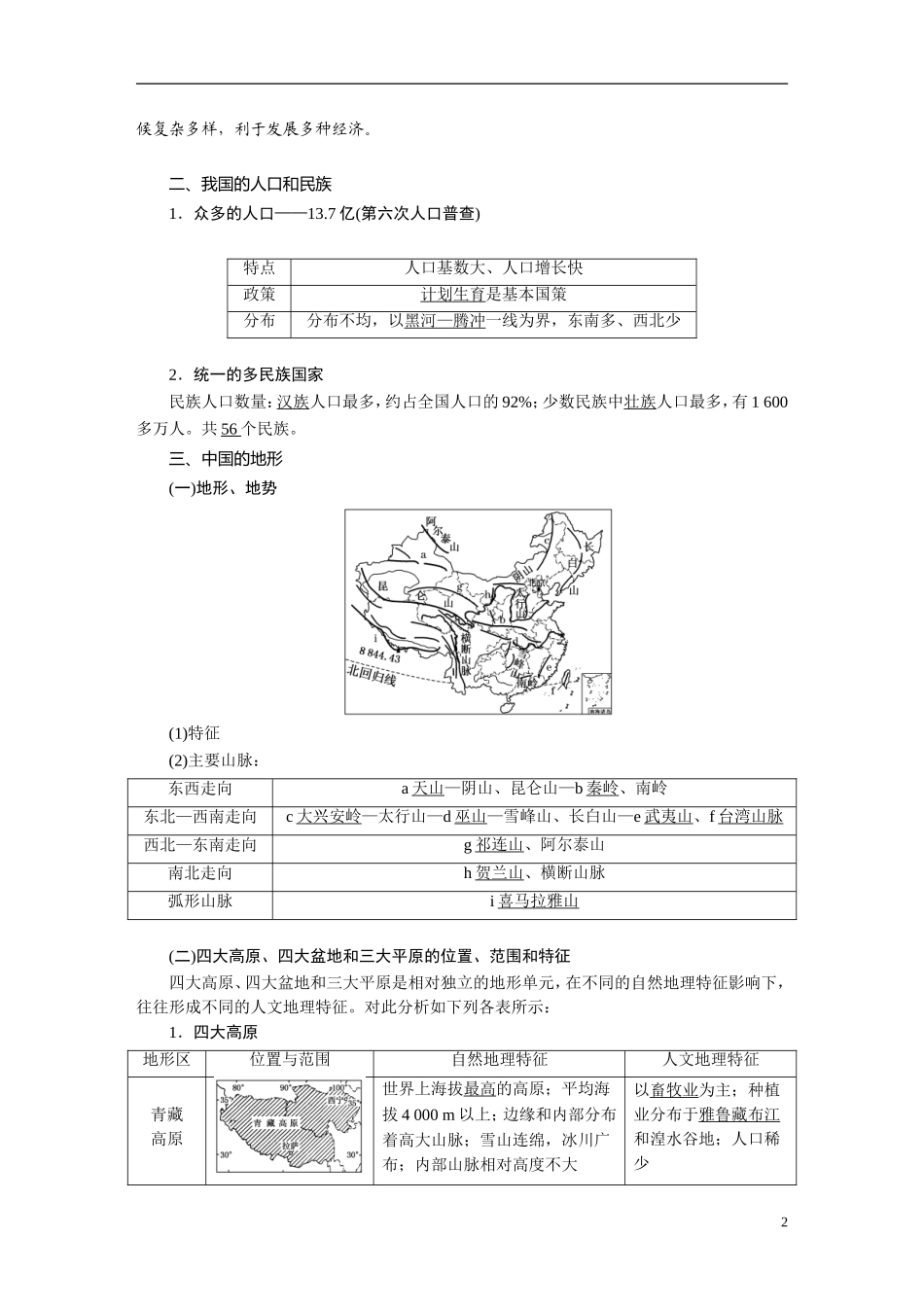 【三维设计】2015届高考地理总复习讲义 第十二章 中国地理 湘教版_第2页